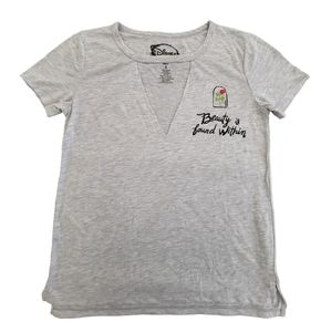 Women's‎ Juniors Disney Beauty and The Beast Cut Out Short Sleeves Top
